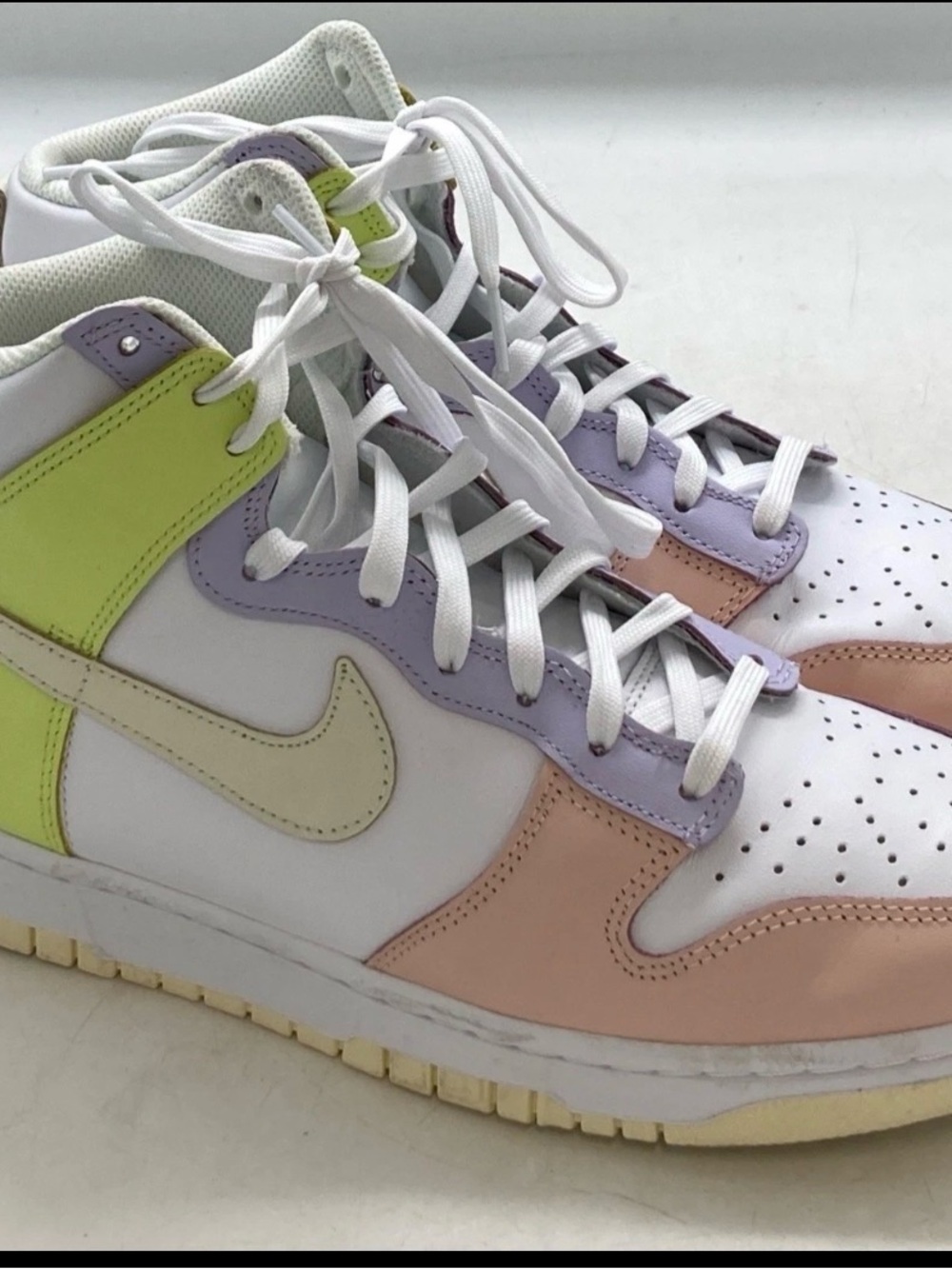 Nike Women’s High-Top Sneakers in White, Lilac, Peach & Lime 11